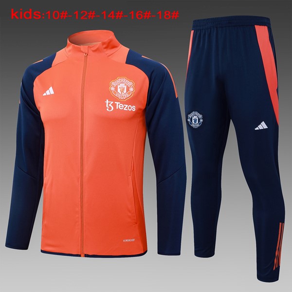 Niños Chandal Manchester United 2024-25 Naranja Azul 3